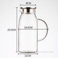 High transparent glass beverage pitcher with handle